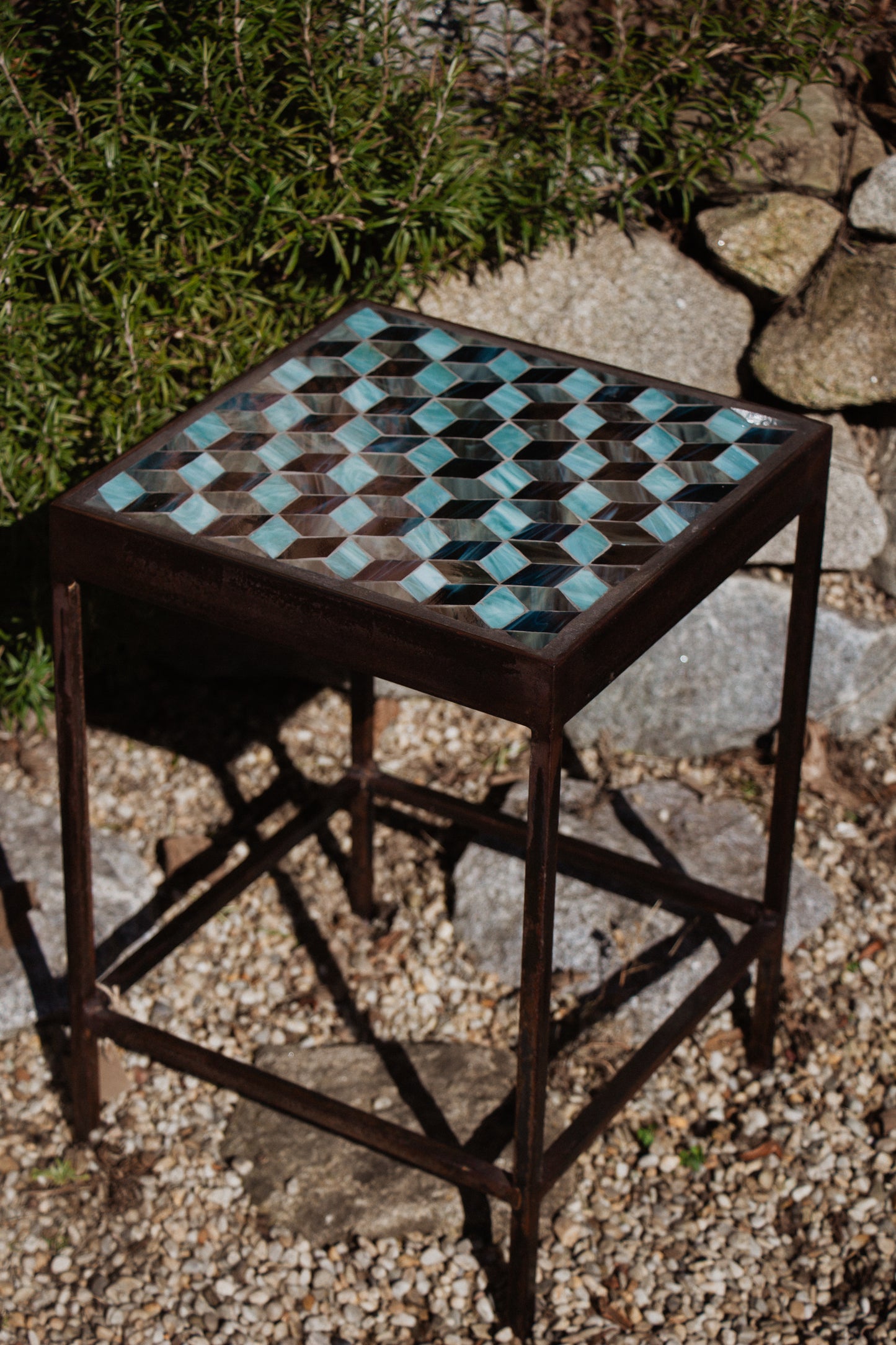 Mosaiktisch quadratisch *stahlblau*