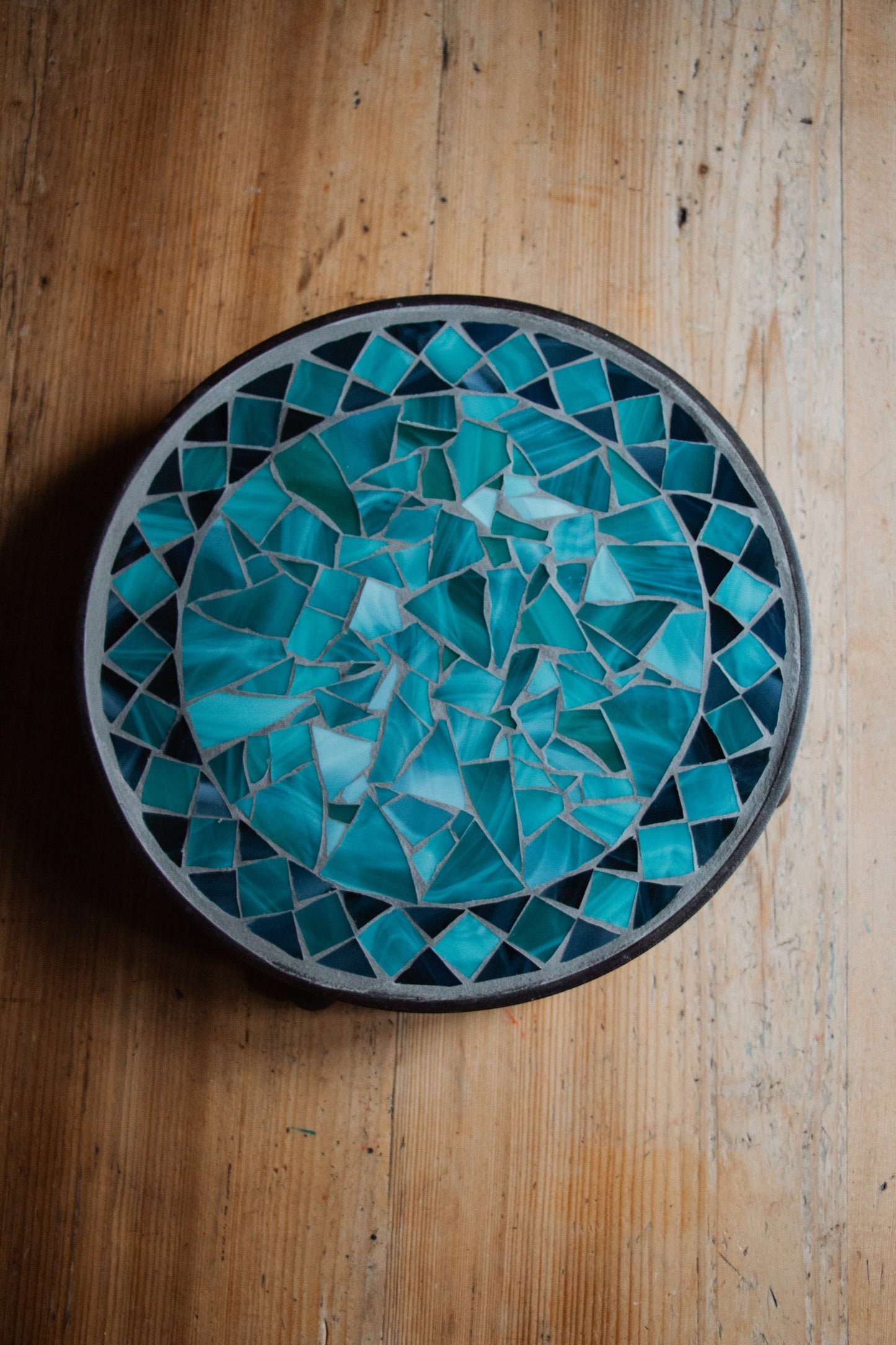 **AKTION** Runder Untersetzer mit Glasmosaik *Bistro türkis*