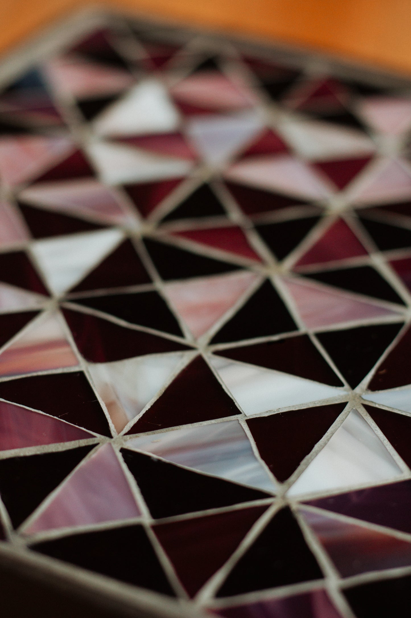 **AKTION** Quadratischer Untersetzer mit Glasmosaik purple Quilt II