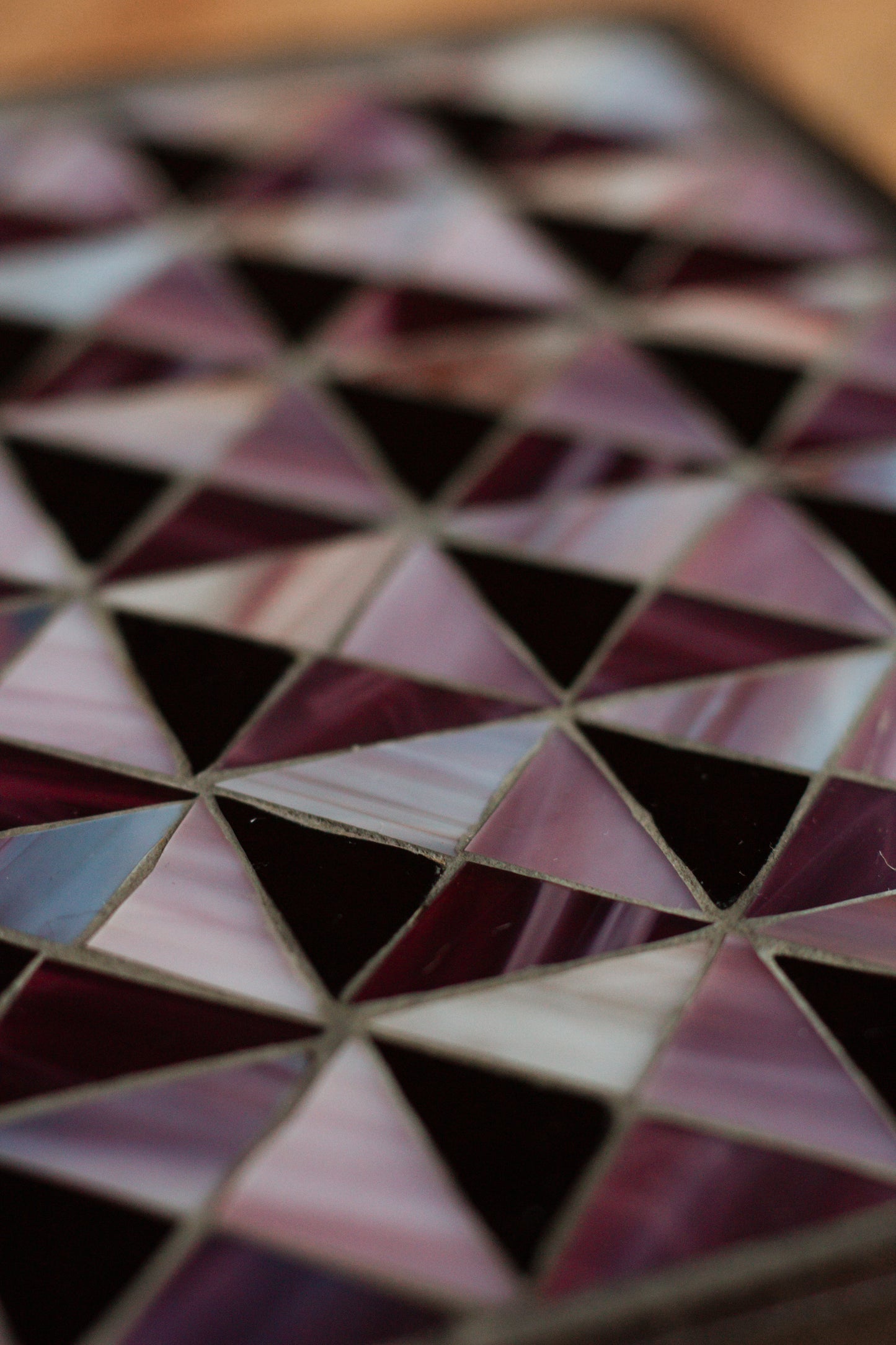 **AKTION** Quadratischer Untersetzer mit Glasmosaik puple Quilt