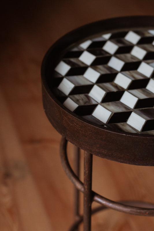 Schalen.Tisch Elfenbein-Anthrazit