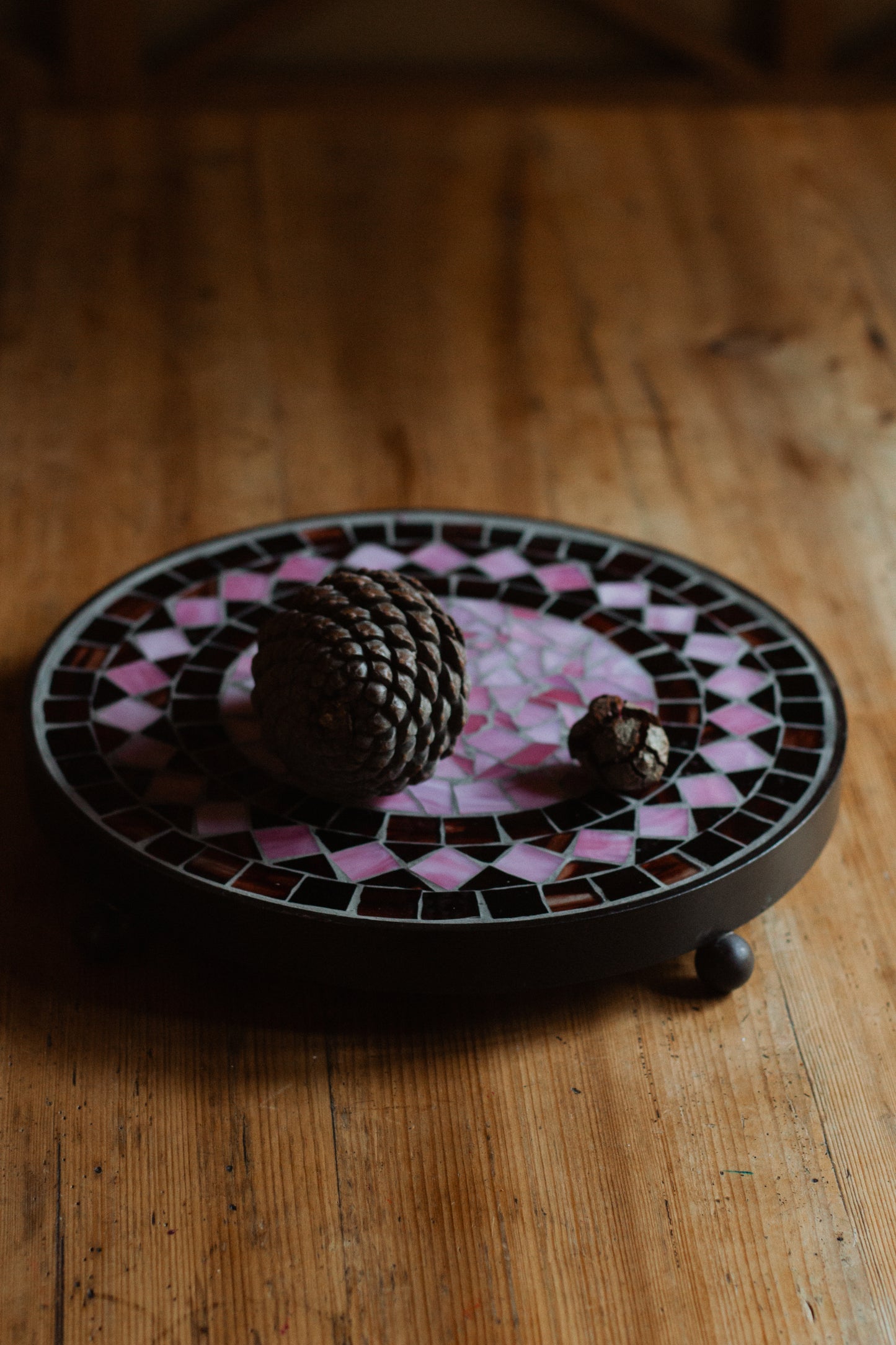 **AKTION** Runder Untersetzer mit Glasmosaik *Bistro* rotbraun rosé