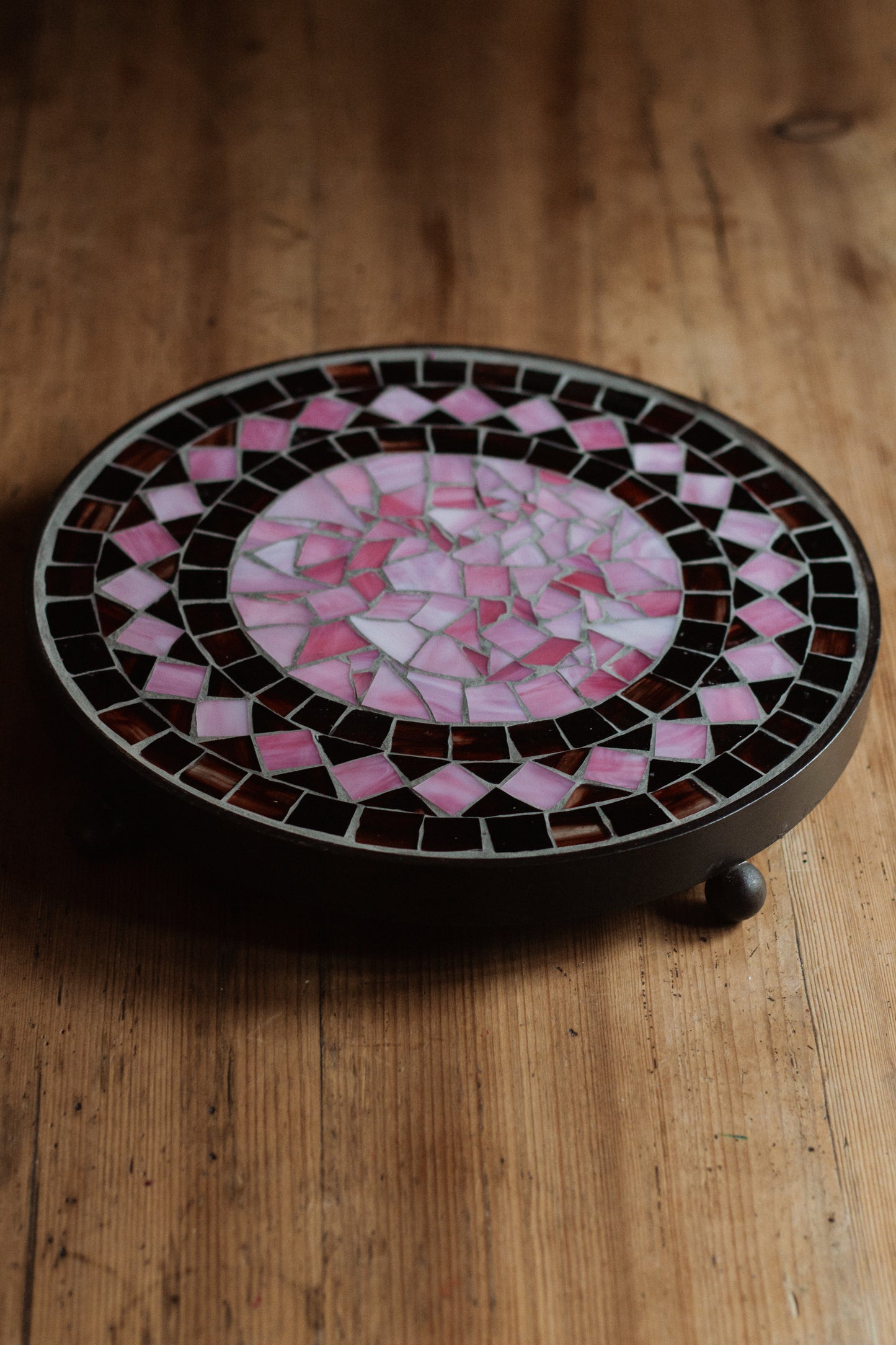 **AKTION** Runder Untersetzer mit Glasmosaik *Bistro* rotbraun rosé