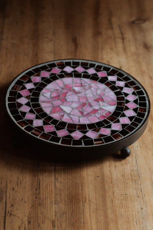 **AKTION** Runder Untersetzer mit Glasmosaik *Bistro* rotbraun rosé