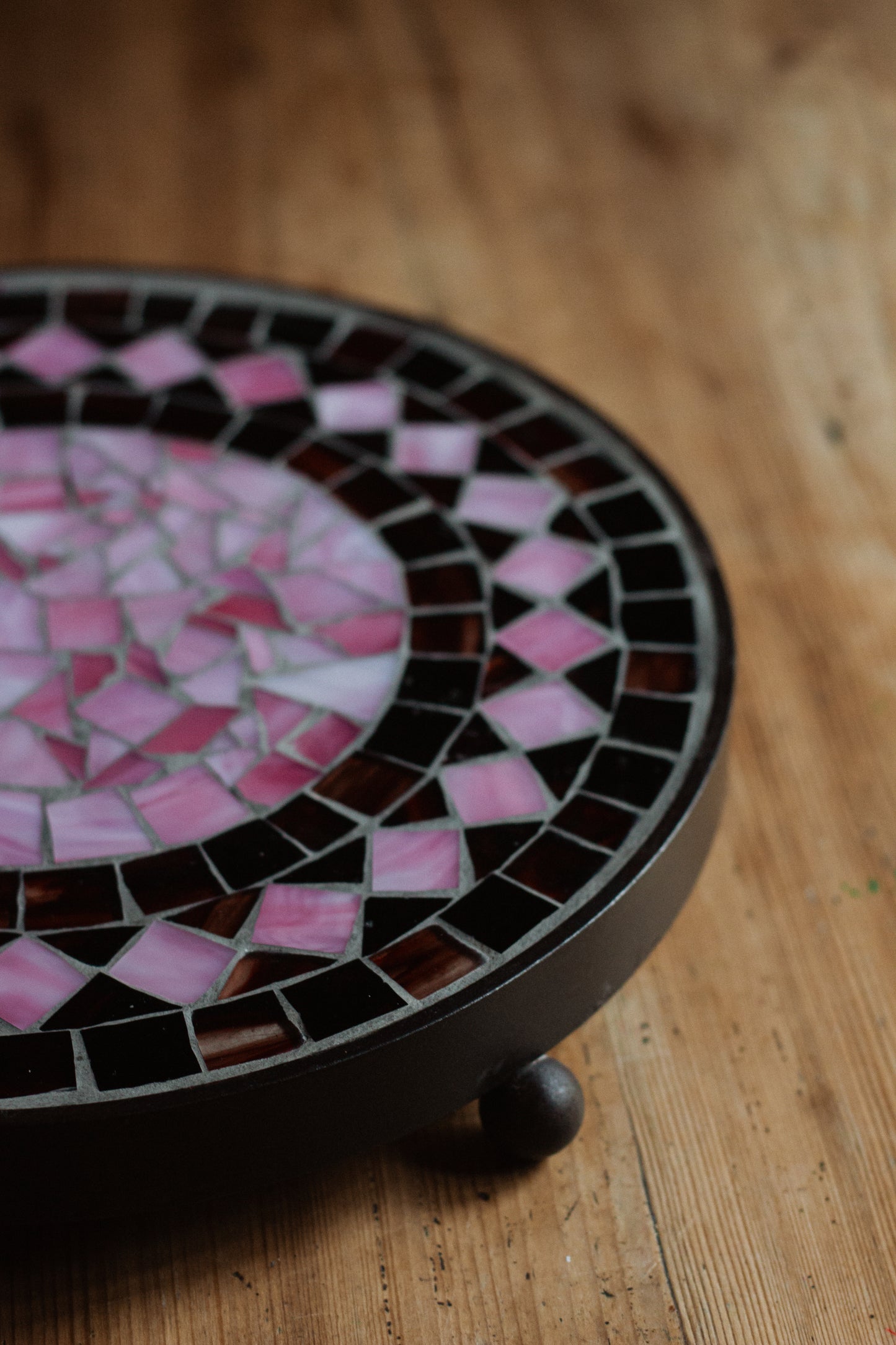 **AKTION** Runder Untersetzer mit Glasmosaik *Bistro* rotbraun rosé