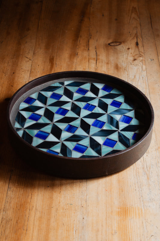 Schalen.Tisch Eisblau