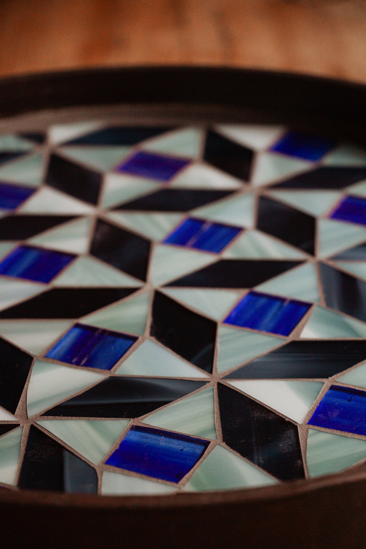 Schalen.Tisch Eisblau