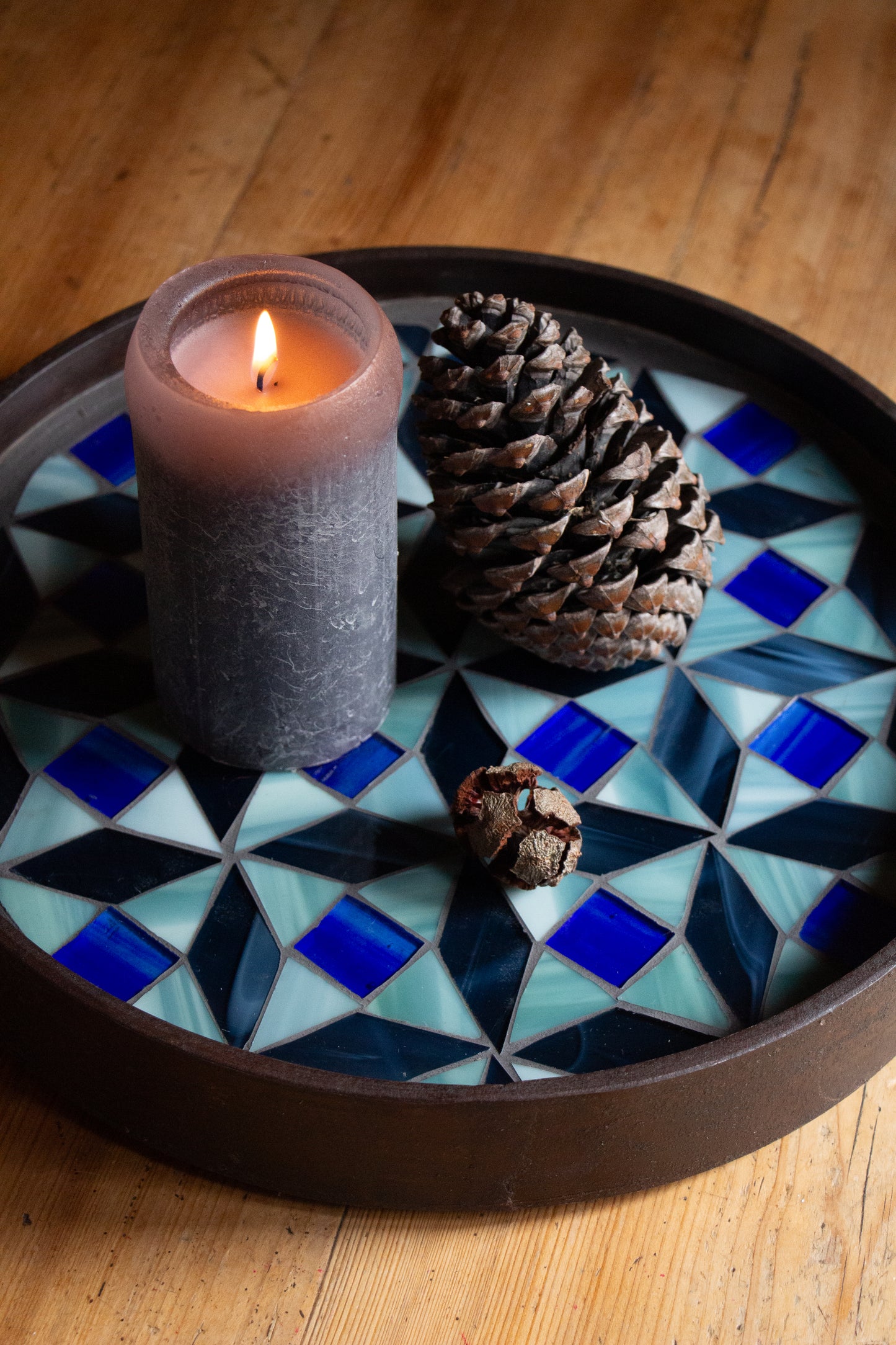 Schalen.Tisch Eisblau