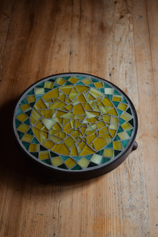 **AKTION** Runder Untersetzer mit Glasmosaik *Bistro gelb*