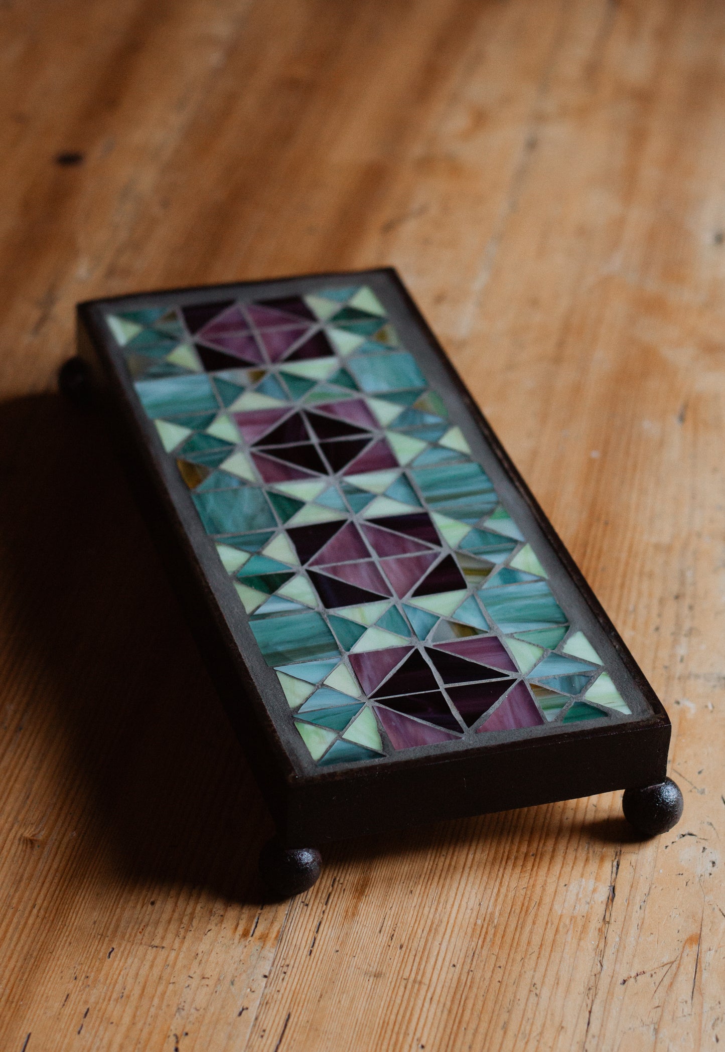 **AKTION** Rechteckiger Untersetzer mit Glasmosaik amethyst-mint