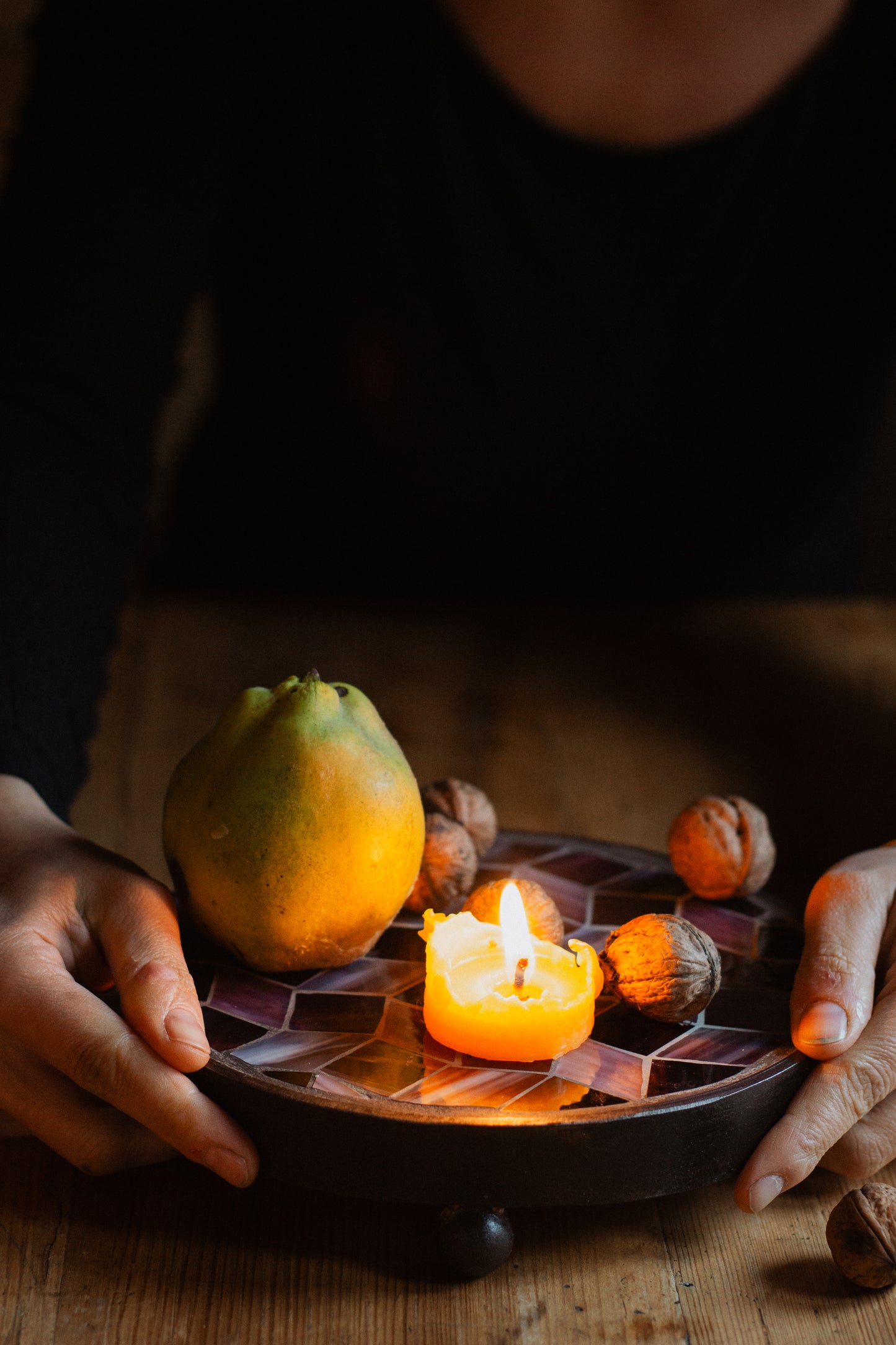 **AKTION** Runder Untersetzer mit Glasmosaik *klein* purpur